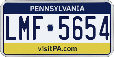 PA license plate LMF5654
