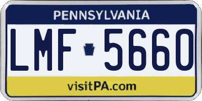 PA license plate LMF5660