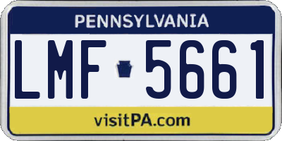 PA license plate LMF5661