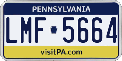 PA license plate LMF5664