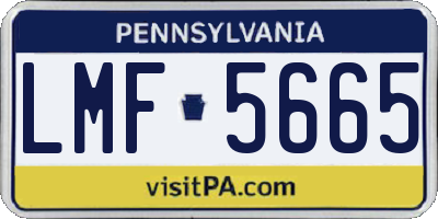 PA license plate LMF5665