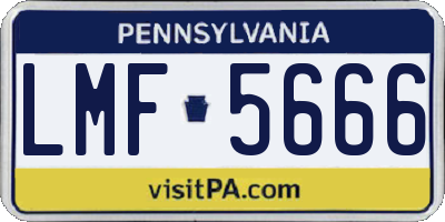 PA license plate LMF5666