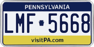PA license plate LMF5668