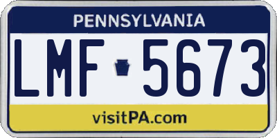 PA license plate LMF5673