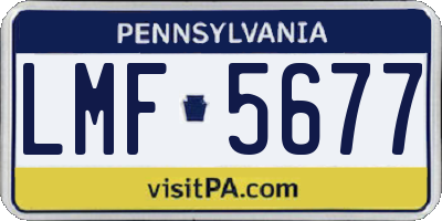 PA license plate LMF5677
