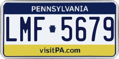 PA license plate LMF5679