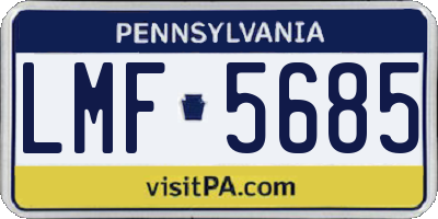 PA license plate LMF5685