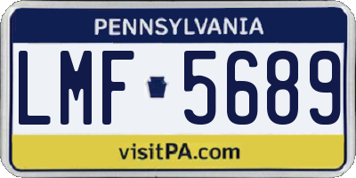 PA license plate LMF5689