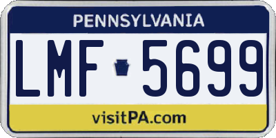 PA license plate LMF5699