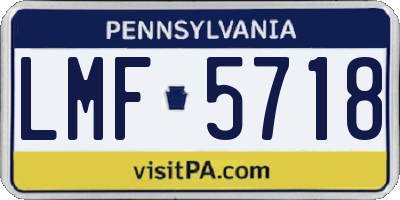 PA license plate LMF5718