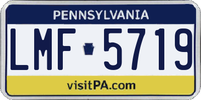 PA license plate LMF5719