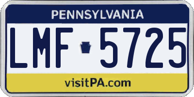 PA license plate LMF5725