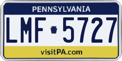 PA license plate LMF5727