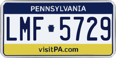 PA license plate LMF5729