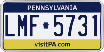 PA license plate LMF5731