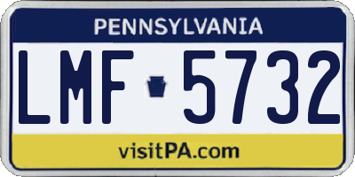 PA license plate LMF5732