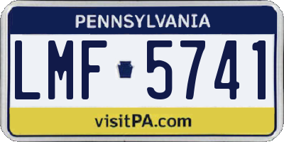 PA license plate LMF5741