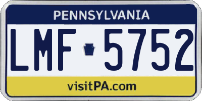 PA license plate LMF5752