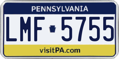 PA license plate LMF5755