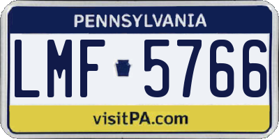 PA license plate LMF5766