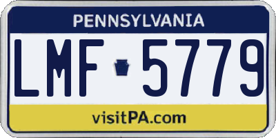 PA license plate LMF5779