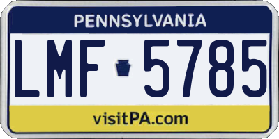 PA license plate LMF5785