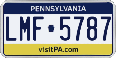PA license plate LMF5787