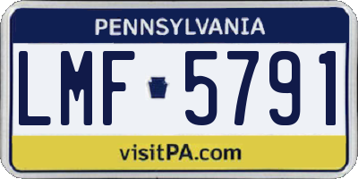 PA license plate LMF5791