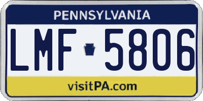 PA license plate LMF5806