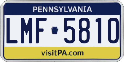 PA license plate LMF5810