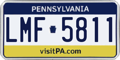 PA license plate LMF5811