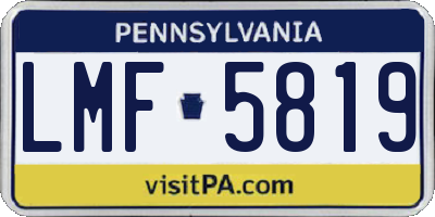 PA license plate LMF5819