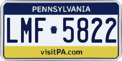 PA license plate LMF5822