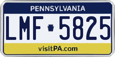 PA license plate LMF5825