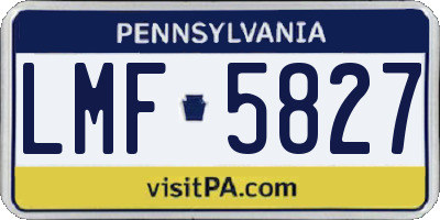 PA license plate LMF5827