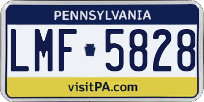 PA license plate LMF5828