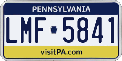 PA license plate LMF5841