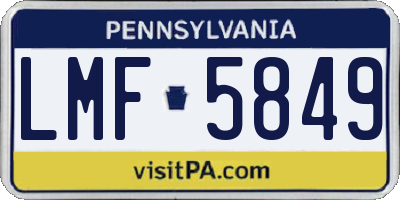 PA license plate LMF5849