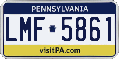 PA license plate LMF5861