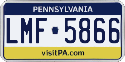 PA license plate LMF5866