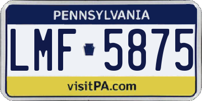 PA license plate LMF5875