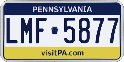 PA license plate LMF5877
