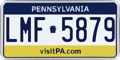 PA license plate LMF5879