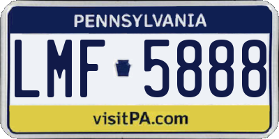 PA license plate LMF5888