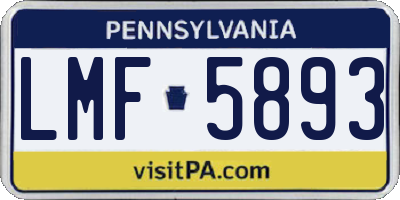 PA license plate LMF5893