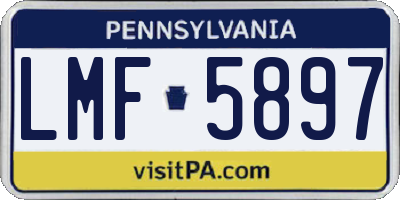 PA license plate LMF5897