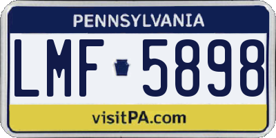 PA license plate LMF5898