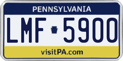 PA license plate LMF5900