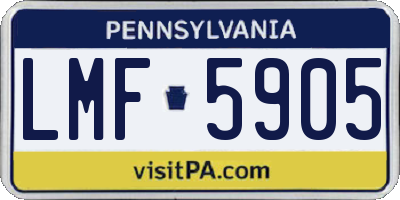 PA license plate LMF5905