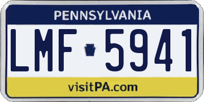 PA license plate LMF5941